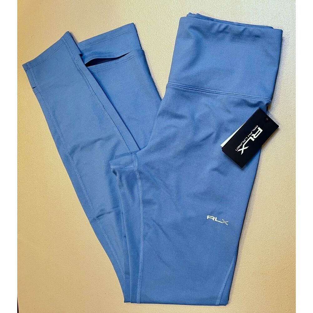 RLX Ralph Lauren Stirrup Leggings Activewear Hattaras Blue NWT NEW Size M
